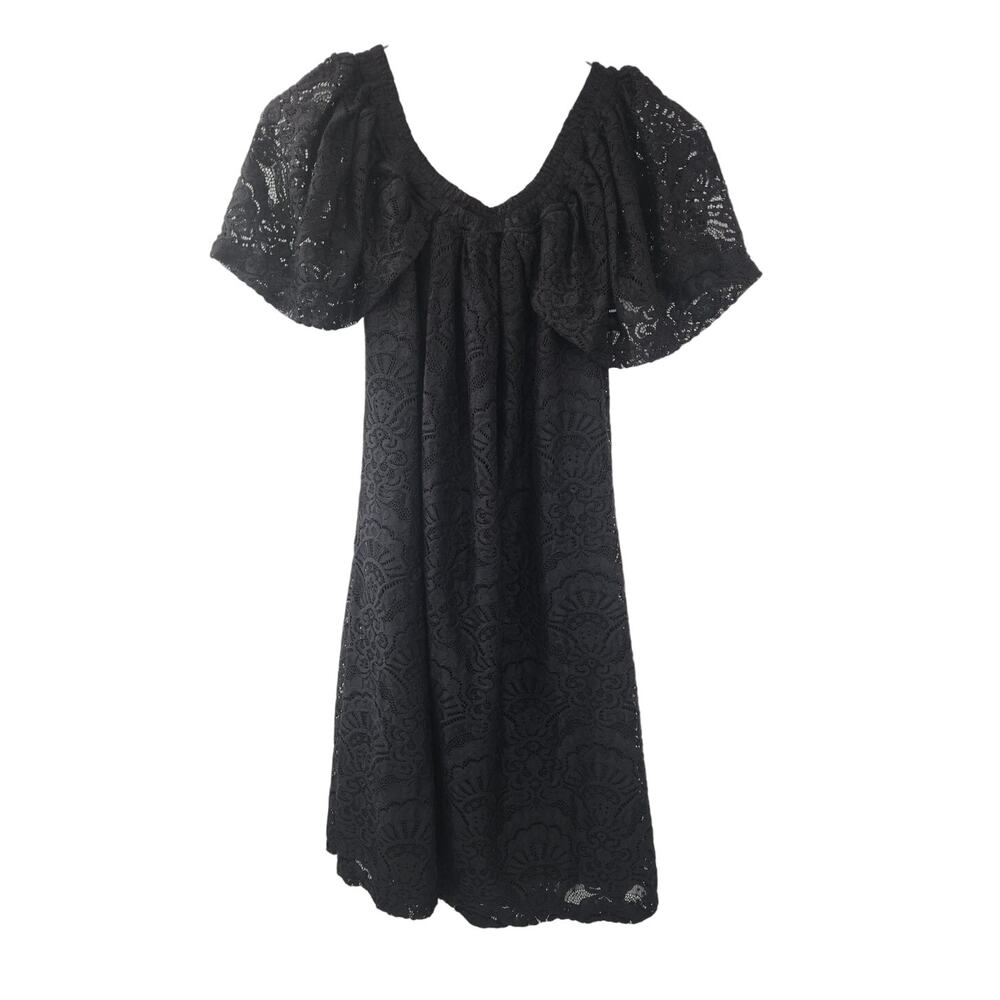 Delacy Black Short Sleeve Lace Dress Womens Size Small S *NWT